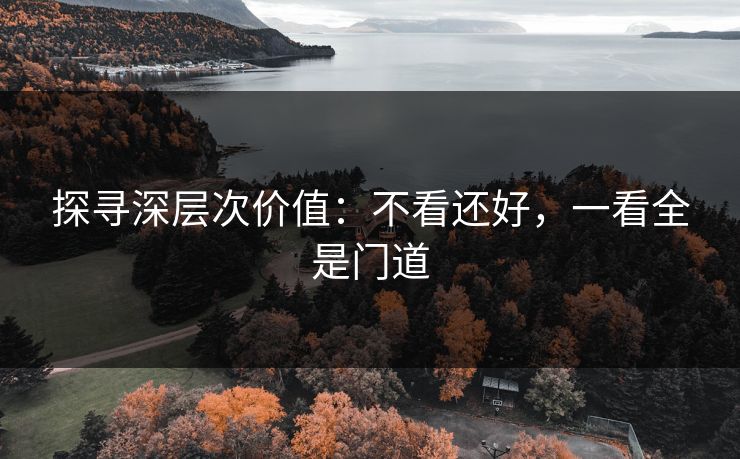 探寻深层次价值：不看还好，一看全是门道