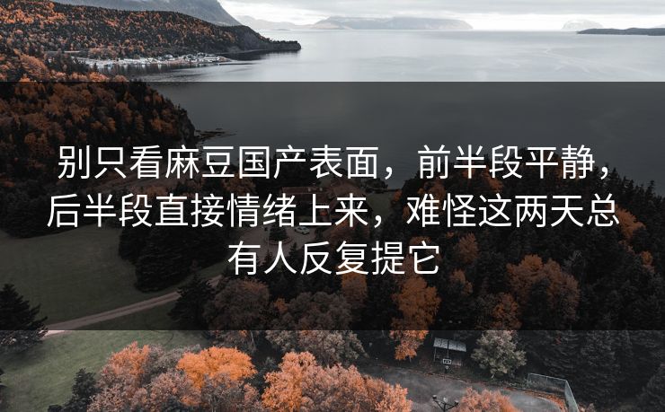 别只看麻豆国产表面,前半段平静,后半段直接情绪上来,难怪这两天总有人反复提它 别只看麻豆国产表面,前半段平静,后半段直接情绪上来,难怪这两天总有人反复提它
